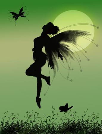 fairy, green, moon, fly, wings, butterfly Franciscah - Dreamstime