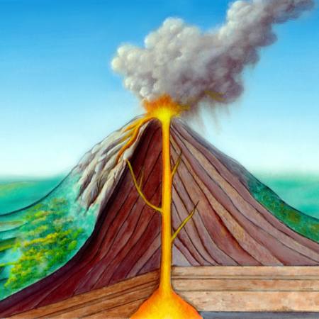 eruption, cartoon, nature, fire, smoke Andreus - Dreamstime