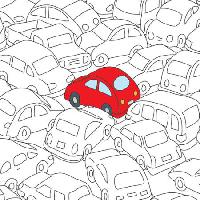 Pixwords The image with red, car, jam, traffic Robodread - Dreamstime