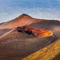 Pixwords The image with volcano, eruption, desert, nature, crater, landscape Martin Molcan (Martinmolcan)