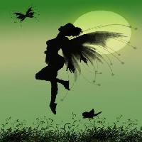Pixwords The image with fairy, green, moon, fly, wings, butterfly Franciscah - Dreamstime