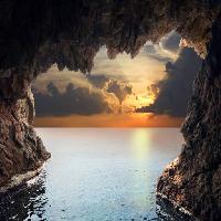 Pixwords The image with nature, landscape, water, cave, sunset Iakov Filimonov (Jackf)
