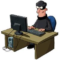 Pixwords The image with man, computer, hacker, thief, mask, cracker Dedmazay - Dreamstime