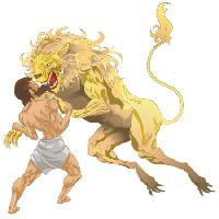 Pixwords The image with lion, hercules, yellow, fight, animals Christos Georghiou - Dreamstime