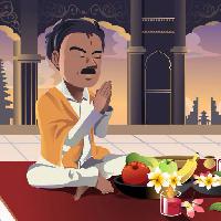 man, pray, food, eat, appels, banana, fruits, indian Artisticco Llc (Artisticco)