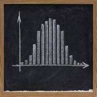 Pixwords The image with chart, arrow, down, board, chalk Marek Uliasz - Dreamstime