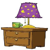 Pixwords The image with lamp, stand, cup, drawer, moon, stars Dedmazay - Dreamstime