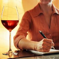 glass, wine, hand, pencil, pen, write, person, woman Efired