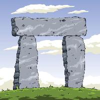 Pixwords The image with rocks, stone, stones, green, grass, sky, monument Dedmazay - Dreamstime