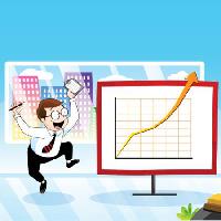 Pixwords The image with chart, man, happy, arrow, building, office Zuura - Dreamstime